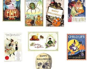 Halloween Collection #13 Vintage Image Blank Cards 10 Pack Spooky Trick or Treat Birthday Thank You