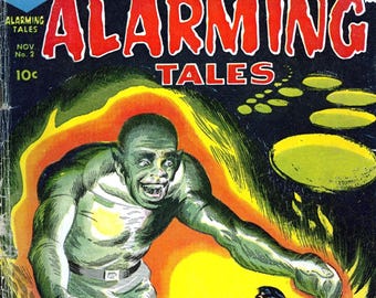 Alarming Tales Comic Book Cover Blank Note Card Vintage Handmade Holiday Birthday Thank You