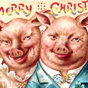 Vreemde Victoriaanse Vintage Kerst Seizoenen Groeten Feestdagen Kerstkaarten Bedankt voor je verjaardag