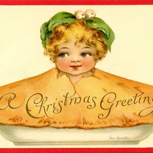 Een kerstgroet Vintage kerst Seizoenswensen Feestdagen Kerstkaarten Bedankt verjaardag