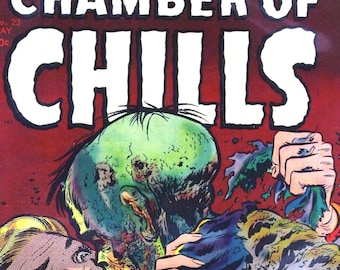 Chamber of Chills Comic Book Cover Blank Note Card Vintage Handmade Birthday Thank You
