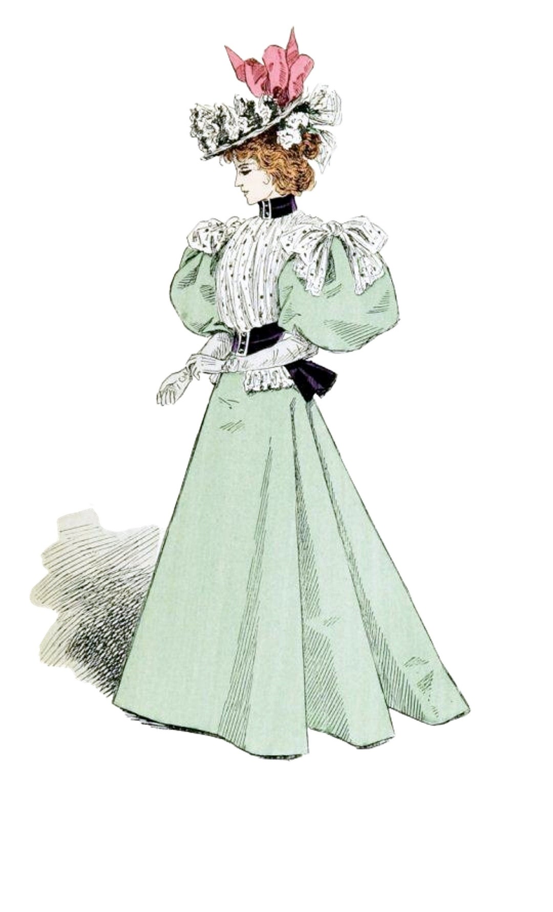 1890年代のファッションプレート、ヴィンテージファッション