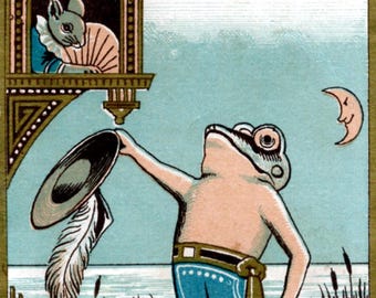 Vintage Frog Advertising Blank Note Cards Retro Vintage Hand Made Birthday Thank You