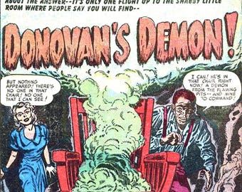 Donovan's Demon Comic Book Cover Blank Note Card Vintage Handmade Birthday Thank You