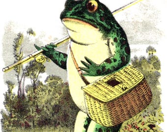 Vintage Frog Advertising Blank Note Cards Retro Vintage Hand Made Birthday Thank You