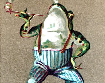 Vintage Frog Advertising Blank Note Cards Retro Vintage Hand Made Birthday Thank You
