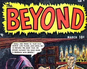 The Beyond Comic Book Cover Blank Note Card Vintage Handmade Birthday Thank You