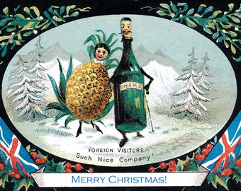 Odd Victorian Vintage Christmas Seasons Greetings Holiday Yule Cards Thank You Birthday