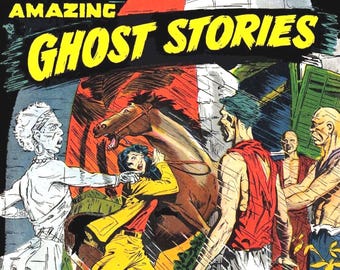 Amazing Ghost Stories Comic Book Cover Blank Note Card Vintage Handmade Birthday Thank You