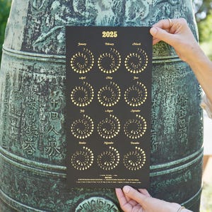 2025 SMALL Moon Calendar - Gold FOIL on Black EDITION