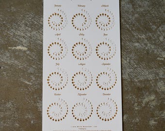 2027 SMALL Moon Calendar - Gold Foil on Pearl White Edition