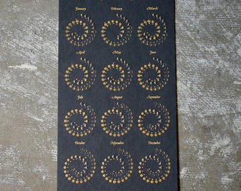 2027 SMALL Moon Calendar - Gold FOIL on Black EDITION
