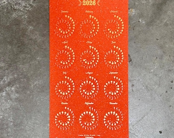 2026 SMALL Moon Calendar - APRICOT Foil Edition