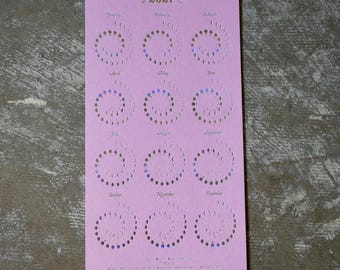 2027 SMALL Moon Calendar - ROSE PETAL Holographic Foil