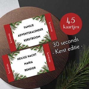 Gioco di Natale Gioco d'ipotesi da 30 secondi Olandese 45 carte - immediatamente stampabili
