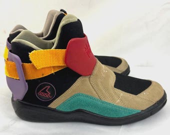 Vintage 1990's Metroblade Rollerblade Shoes Size 8 1/2 Multicolor Suede