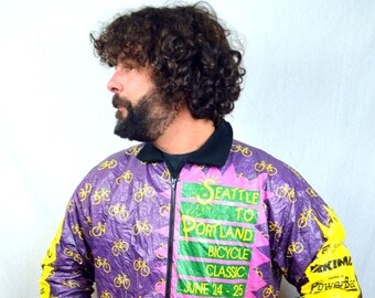 Vintage 1995 90s Cycling Tyvek Jacket - STP Race - Seattle to Portland
