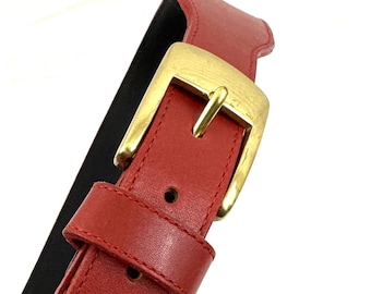 Vintage Red Leather Belt - by Eddie Bauer - Etsy Denmark display picture 2