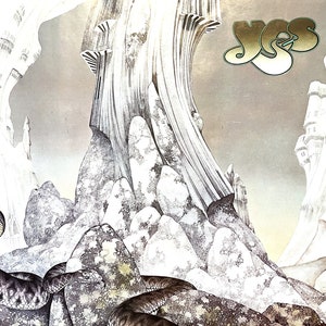 Póster original vintage de la banda YES de los años 70, raro, de Gates of Delusion, serpiente de cascabel, 49,5 x 99,5 cm.