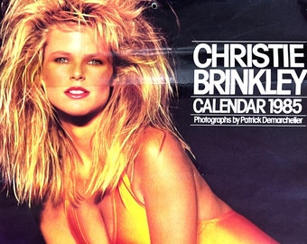 Vintage 1980s 80s 1985 Christie Brinkley Swimsuit Distressed Pinup Wall Calendar