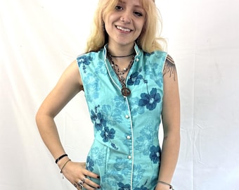 Vintage 1970s 70s McInerny By Sun Fashions Hawaiian Maxi Dress Hostess Outfit - Missing Bottoms - Made in Hawaii.