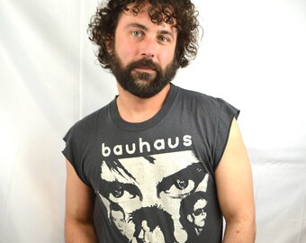 RARE Vintage 80s 1980s Bauhaus Goth Punk Rock Tshirt Tee Shirt