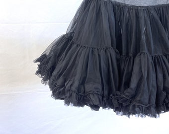Vintage Black Square Dancing Petticoat Tutu Crinoline Slip - Malco Modes