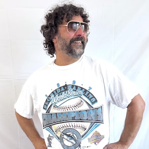 Vintage VTG Florida Marlins 1997 World Series Champions T-Shirt Tee Shirt