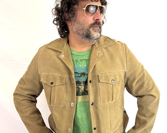 Vintage 1960s 70s 1970s Western Suede Leather Coat - Joo-Kay