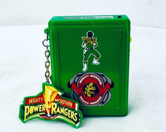 Vintage 1990s Mighty Morphin Power Rangers Green Ranger Beeper Toy 1993 Vintage WORKS RARE