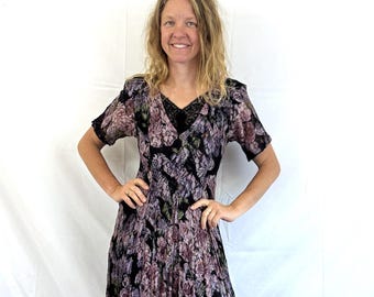 Vintage 90s 1990s Floral Maxi Summer Sun Dress - Nostalgia