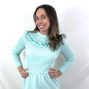 seafoam green dress with sleeves Seafoam Woven Dress – JUST A LITTLE WESTERN main image 1