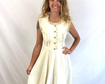 RARE Vintage Gunne Sax Style Peasant Country 1970s 70s Dress