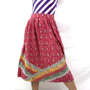 Sweet Vintage Summer 70s Boho Prairie Floral Cottagecore Patchwork Skirt - Vicki Lynn Bardon Suttles and Seawinds