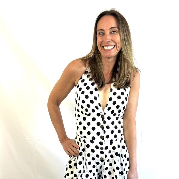 Vintage 80s 90s Black White Polka Dot Fun Summer Romper