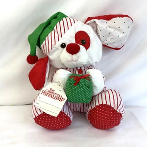 Vintage 90er 1990er Jahre Neu mit Etikett Fischer-Preis 1991 Puffalump Weihnachtswelpe Hund