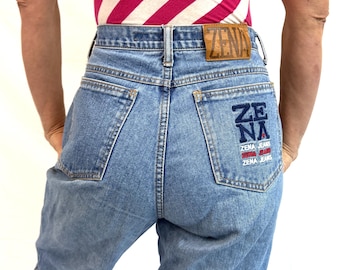 Vaqueros de mezclilla de talle alto Zena estilo vintage de los años 80 y 90
