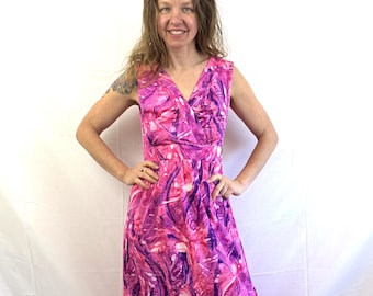 Vintage 1970s 70s Neon Hawaiianisches Maxi Kleid - Pacific Isle, Creation of Hawaii