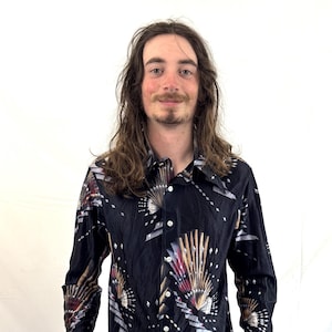 RARE Vintage 1970s 70s Geometric Disco Party Shirt - Palladium
