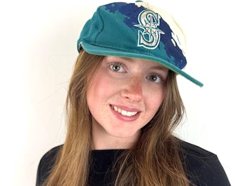 Vintage 1990s Seattle Mariners Baseball MLB Hat Snapback - Splash, Logo 7 Logo Athletic