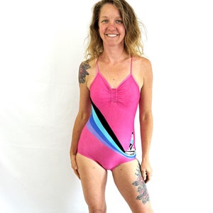 Super 80s 1980s Pink Swimsuit