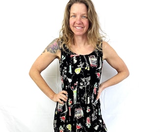 Vintage 90s 1990s Novelty Shopping Summer Dress - Carol Anderson Petites