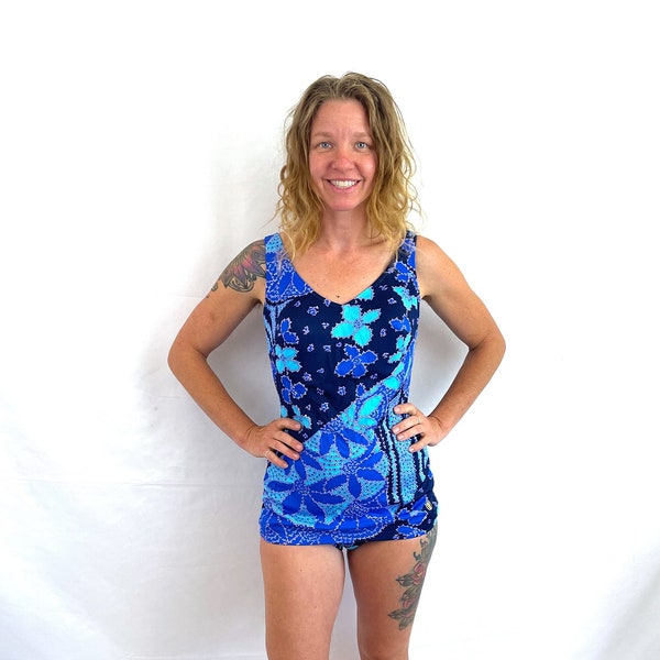 Vintage Triumph International Blue Maillot One Piece Swimsuit- Nocturno - Made in Austria