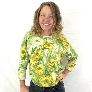 Vintage 1950-tals handscreenad fransk angora lammullströja - Angelon av Darlene