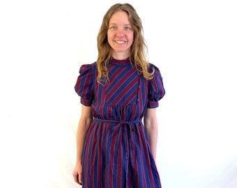 Vintage 70s 80s Striped Summer Dress - Mary Jane by Corey of California