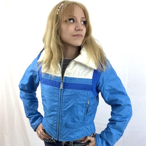 Vintage 1970s 80s Blue Winter Ski Jacket - Number One Sun