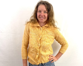 Cardigan en tricot vintage en laine de mohair des années 60 et 60 - Gigi's