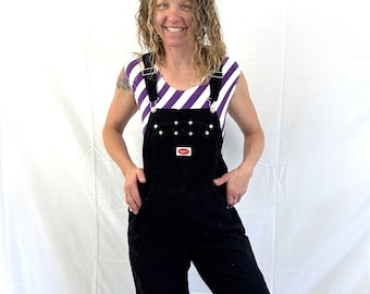 Vintage 90s 1990s Black Denim Overalls - Revolt Clothing Co.