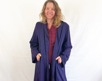 Vintage 1940s 40s Purple Full Length Swing Coat - Styled by Lanson
