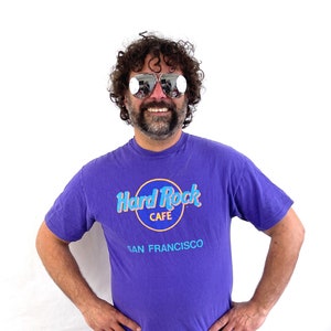 Vintage 90s Hard Rock Cafe Purple Tee Shirt Tshirt - San Francisco